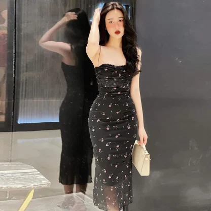 Sexy Fit Flower Print Summer Dress - Image 2