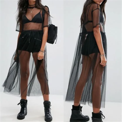 Tulle Overlay Summer Dress - Image 4
