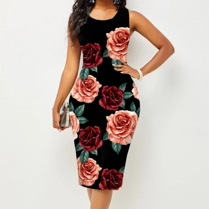 Wrapped Hip Print Summer Dress - Image 3