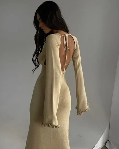 Lace-Up Back Summer Dress - Image 2