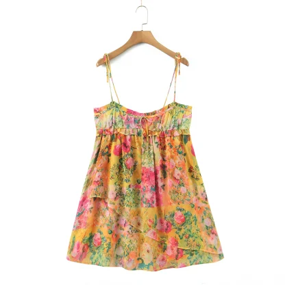 Floral Ruched Mini Summer Dress