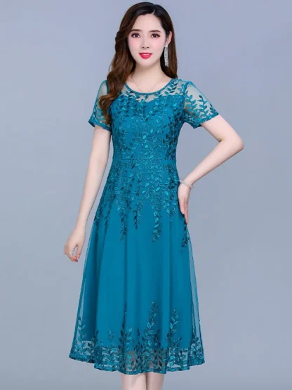 Chiffon Mesh Midi Summer Dress - Image 3