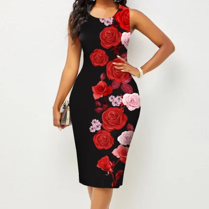 Wrapped Hip Print Summer Dress - Image 6