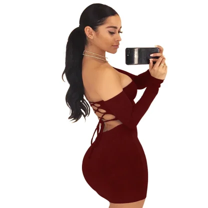 Off-Shoulder Sleeves Summer Dress - Image 2