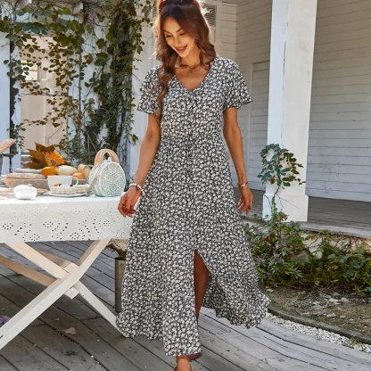 Chic Slit Long Summer Dress - Image 4