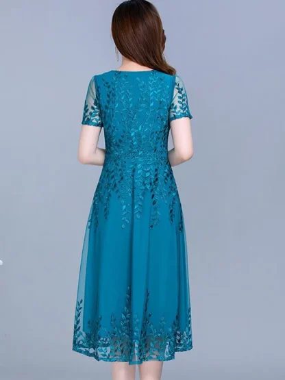 Chiffon Mesh Midi Summer Dress - Image 2