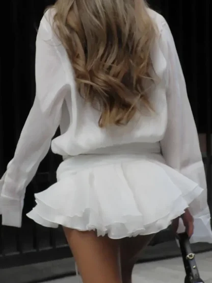 Loose Pleated Mini Summer Dress - Image 3