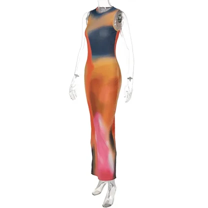 Tie-Dye Summer Dress with Slits - Image 5