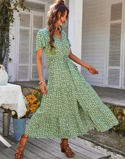 Chic Slit Long Summer Dress - Image 3