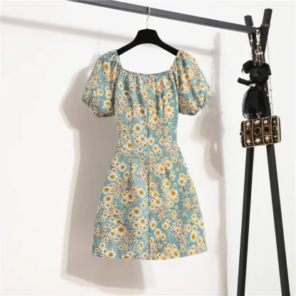 Floral Chiffon Mini Summer Dress - Image 2