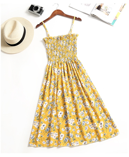 Elastic Waist Mini Summer Dress - Image 3