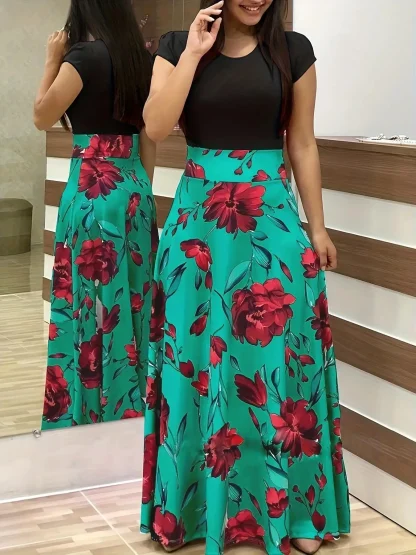 Flower Print Summer Swing Dress - Image 3