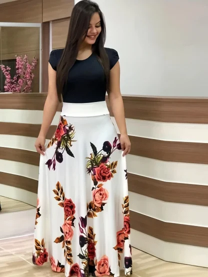 Flower Print Summer Swing Dress - Image 5