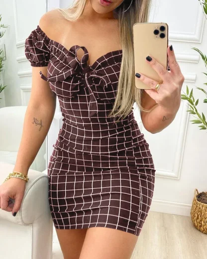 Flirty Checkered Summer Dress - Image 5