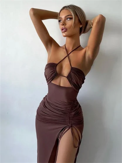 Ruched Drawstring Summer Dress - Image 7