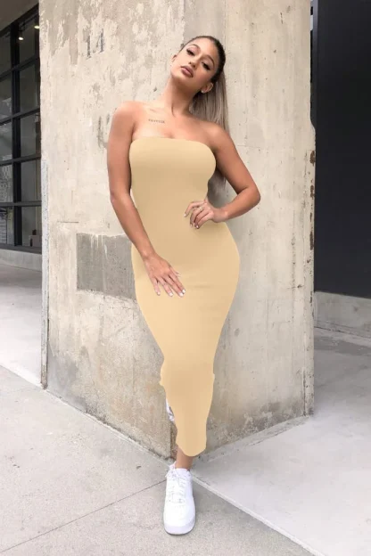 Strapless Fitted Long Summer Dress - Image 7