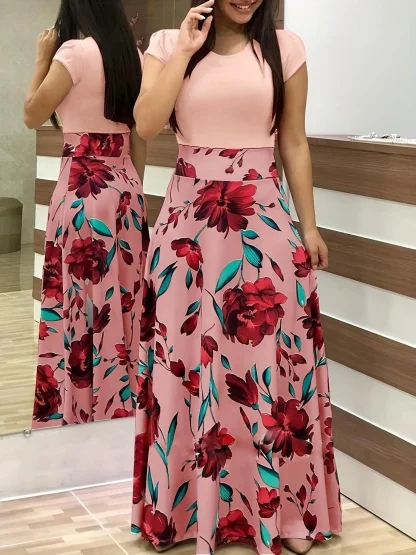 Flower Print Summer Swing Dress