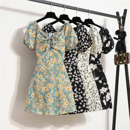 Floral Chiffon Mini Summer Dress - Image 6