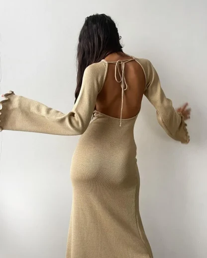 Lace-Up Back Summer Dress - Image 4