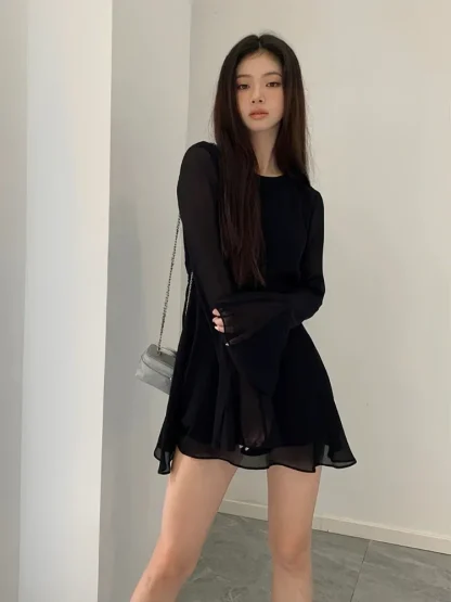 Hollow Out Mesh Mini Summer Dress - Image 3