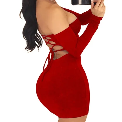 Off-Shoulder Sleeves Summer Dress - Image 3