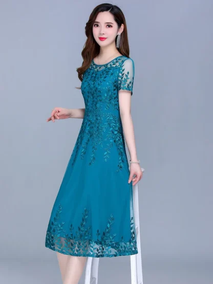 Chiffon Mesh Midi Summer Dress - Image 5
