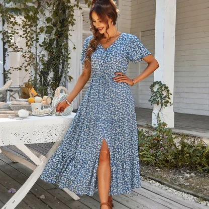 Chic Slit Long Summer Dress - Image 2
